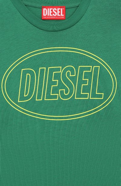 Хлопковая футболка DIESEL зеленого цвета по цене 3630 руб., арт. J02582/0GRAI, фото 3 Хлопковая футболка DIESEL, арт. J02582/0GRAI, фото 3