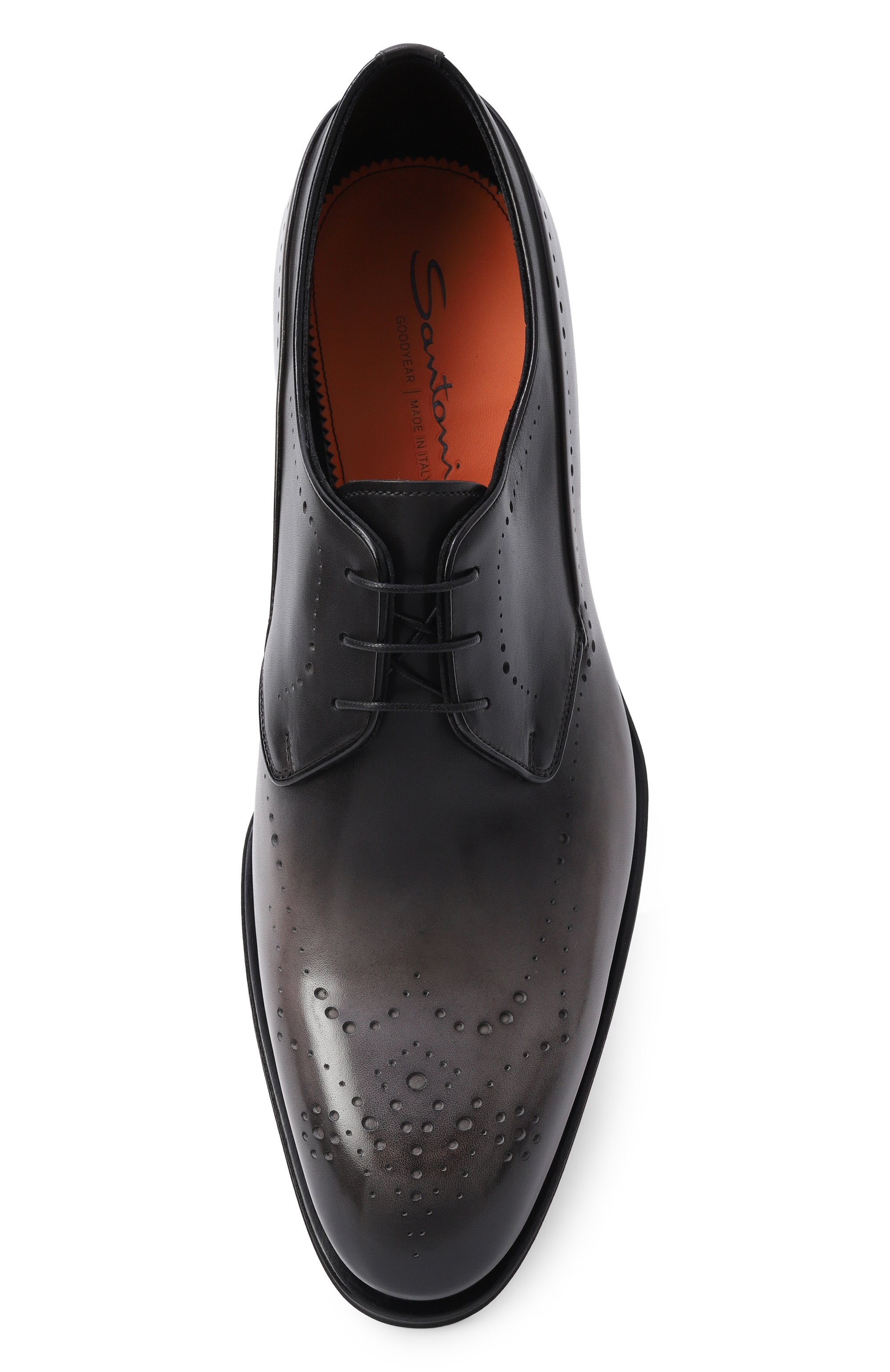 Кожаные дерби carter SANTONI темно-серого цвета по цене 166500 руб., арт. MCCG19226MC8HWVE, фото 5 Кожаные дерби carter SANTONI, арт. MCCG19226MC8HWVE, фото 5