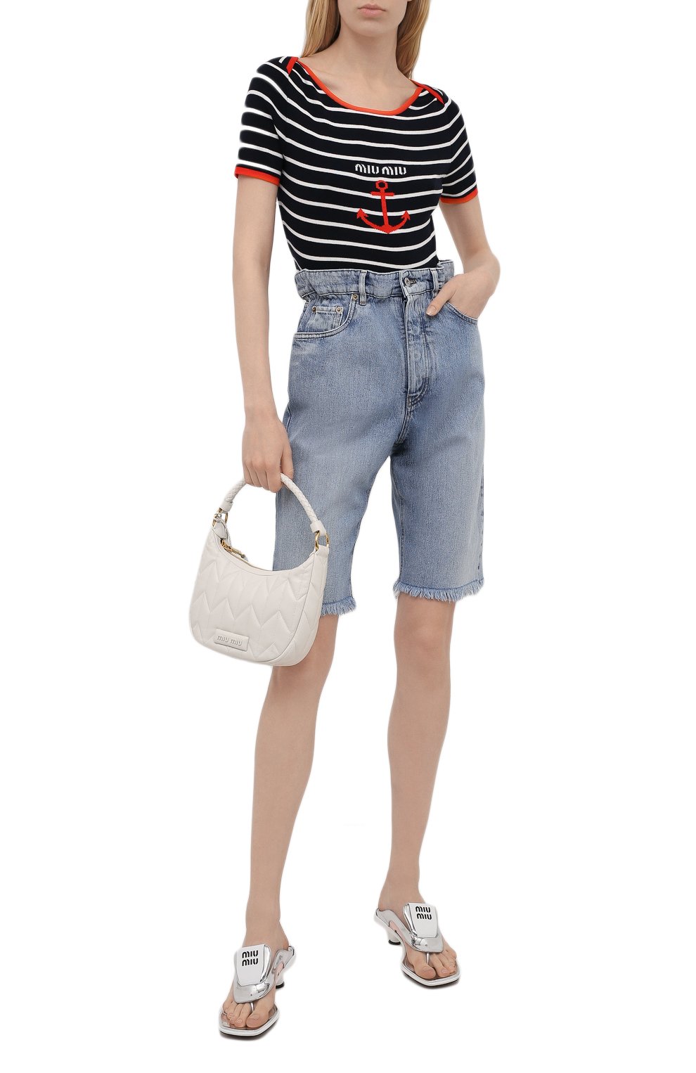 Джинсовые шорты MIU MIU, арт. GWP343-1SXP-F0013, фото 2