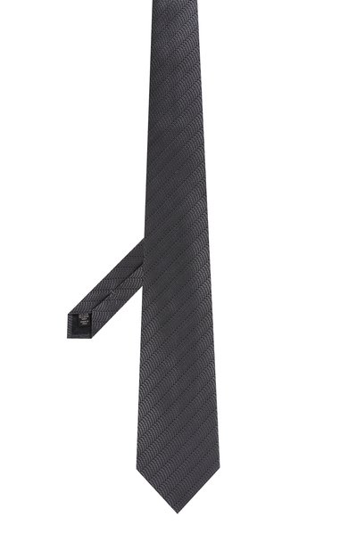 Шелковый галстук с узором ZEGNA темно-серого цвета по цене 18350 руб., арт. Z3W08/1XW, фото 2 Шелковый галстук с узором ZEGNA, арт. Z3W08/1XW, фото 2