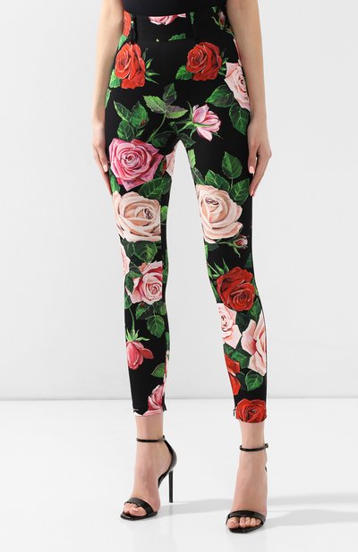 Шелковые брюки DOLCE & GABBANA разноцветного цвета по цене 109000 руб., арт. FTBFET/FSAX7, фото 3 Шелковые брюки DOLCE & GABBANA, арт. FTBFET/FSAX7, фото 3