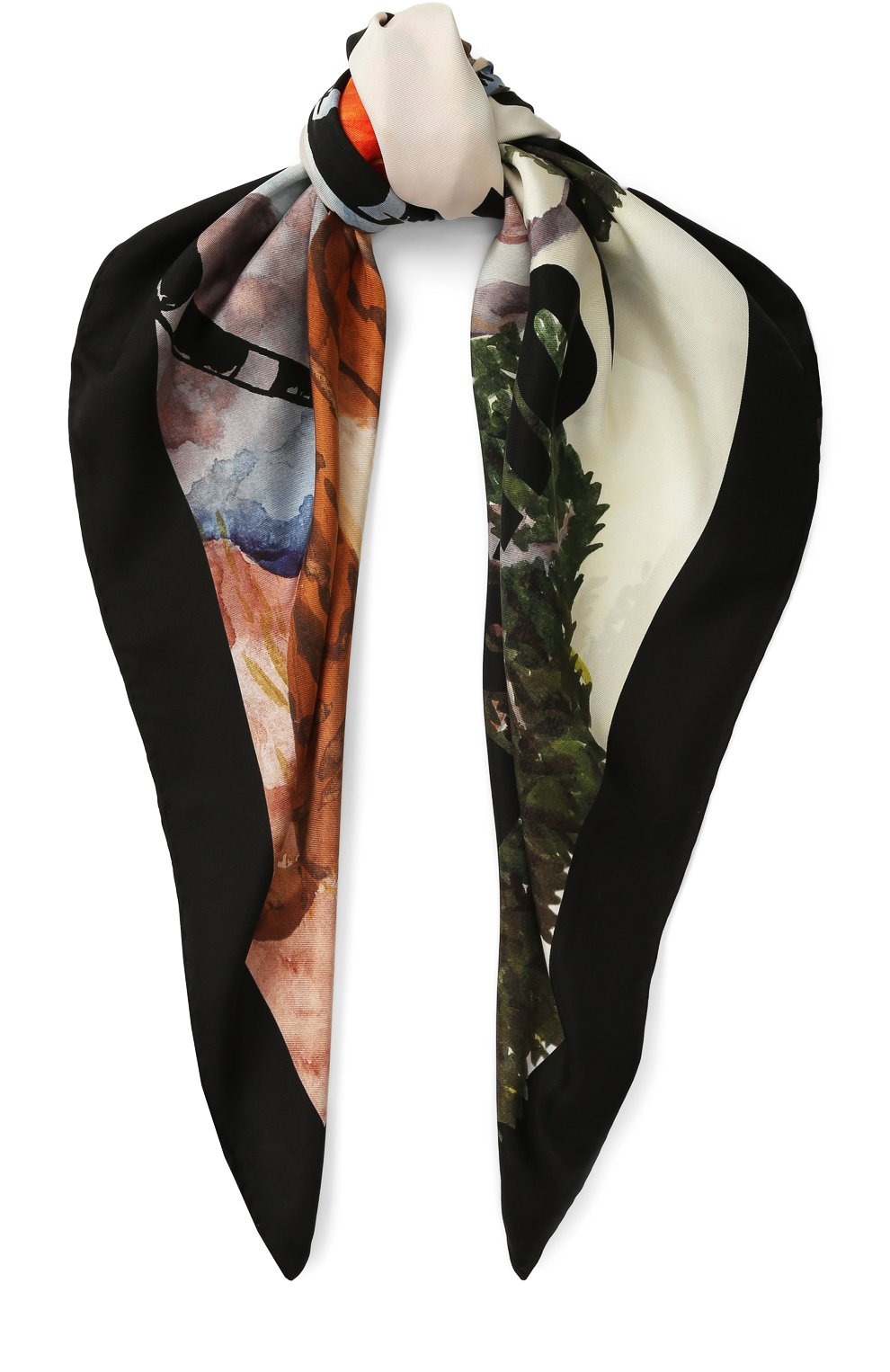 Шелковый платок с принтом GUCCI, арт. 499136/3G001, фото 1