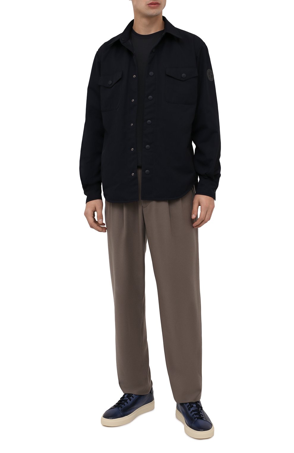 Кожаные кеды SANTONI, арт. MBGT21651LAREFG0U47, фото 2