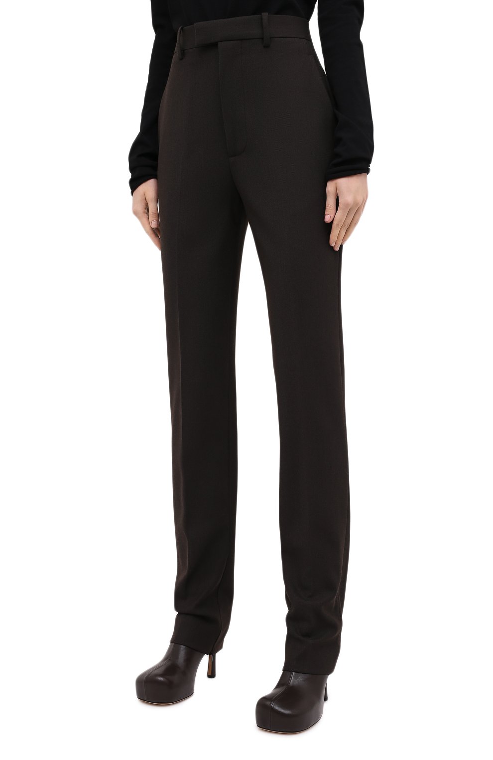 Брюки BOTTEGA VENETA темно-коричневого цвета по цене 116000 руб., арт. 636529/V02W0, фото 4 Брюки BOTTEGA VENETA, арт. 636529/V02W0, фото 4