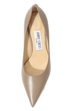 Женские кожаные туфли love 65 JIMMY CHOO бежевого цвета, арт. L0VE65/ZNU | Фото 6 (Материал сплава: Проставлено; Каблук высота: Сред�ний; Подошва: Плоская; Драгоценные камни: Проставлено; Материал внутренний: Натуральная кожа; Каблук тип: Шпилька; Материал внешний: Натуральная кожа)