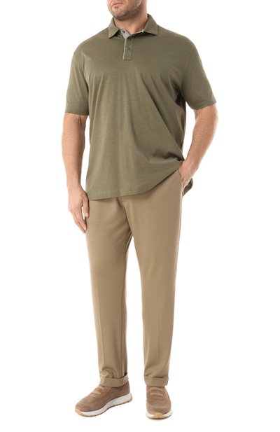 Хлопковое поло PAUL&SHARK хаки цвета по цене 33050 руб., арт. 25411224/3XL, фото 2 Хлопковое поло PAUL&SHARK, арт. 25411224/3XL, фото 2