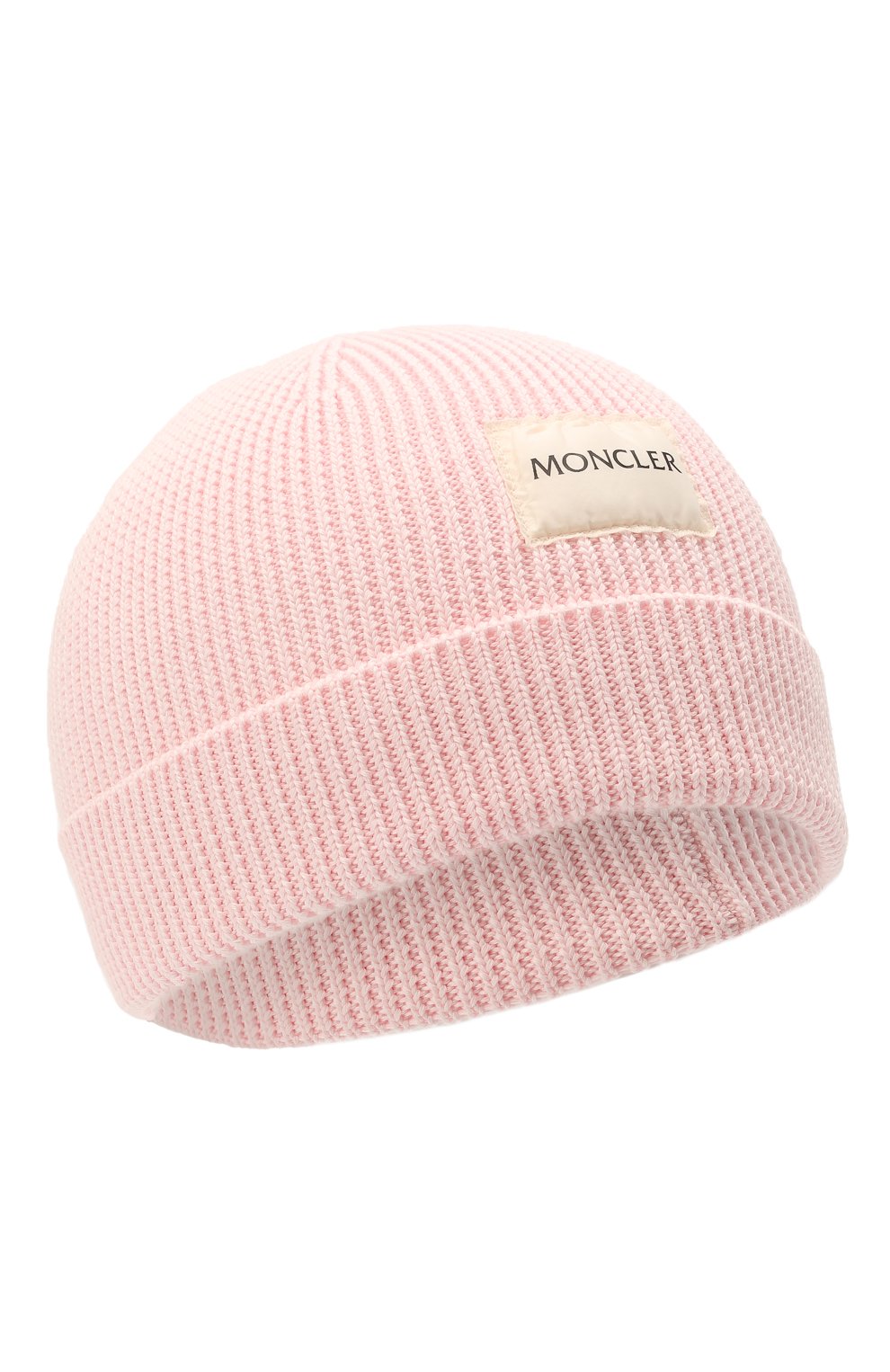Хлопковая шапка MONCLER розового цвета по цене 13850 руб., арт. G2-951-9Z709-00-V9217, фото 1 Хлопковая шапка MONCLER, арт. G2-951-9Z709-00-V9217, фото 1