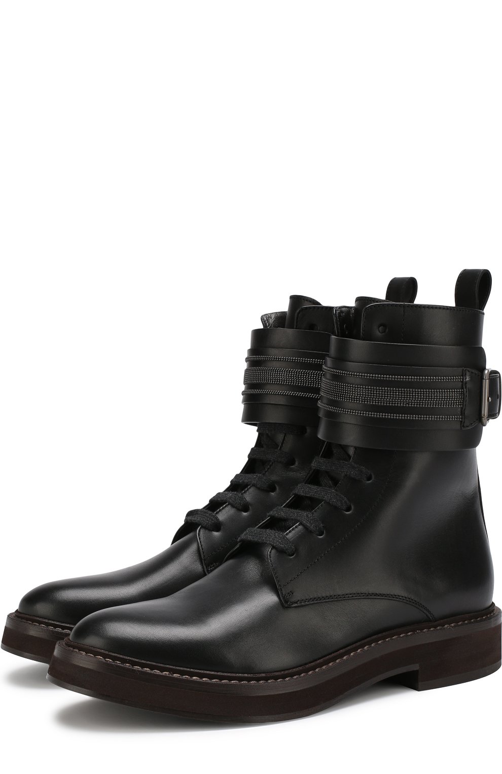 Высокие кожаные ботинки на шнуровке BRUNELLO CUCINELLI, арт. MZBSG1293, фото 1
