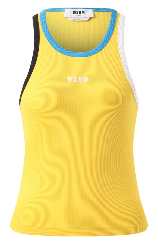 Хлопковая майка MSGM 3841MDT76/257120 Жёлтый 3841MDT76/257120