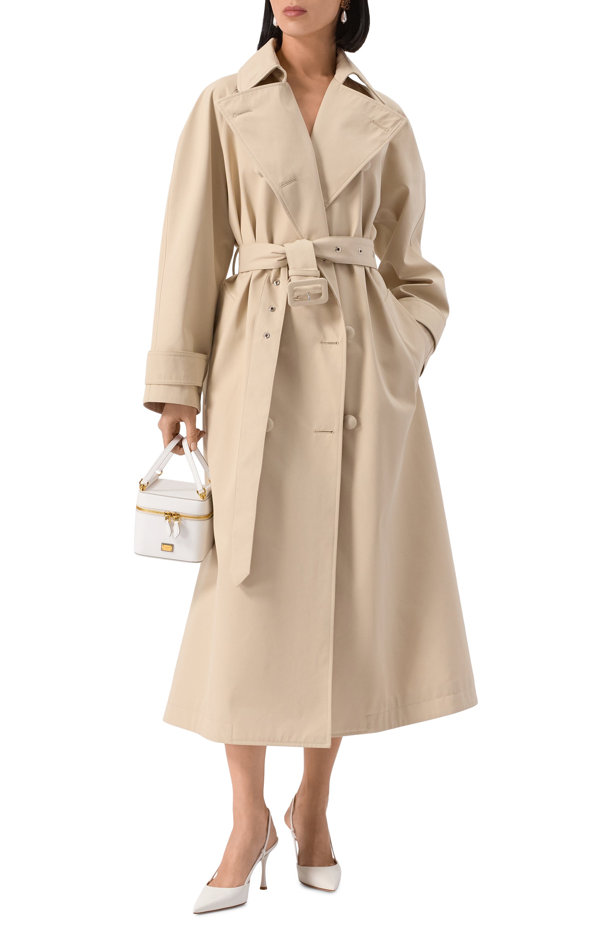 Тренч DOLCE & GABBANA светло-бежевого цвета по цене 348500 руб., арт. F0W3ST/HUMVM, фото 2 Тренч DOLCE & GABBANA, арт. F0W3ST/HUMVM, фото 2