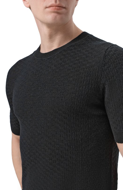 Джемпер изо льна и хлопка Gran Sasso 57169/18668 Чёрный  57169/18668 Фото 5