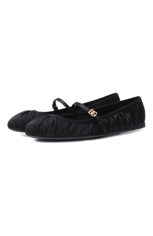 Текстильные балетки Vally Dolce & Gabbana CB0257/AD160 Чёрный CB0257/AD160