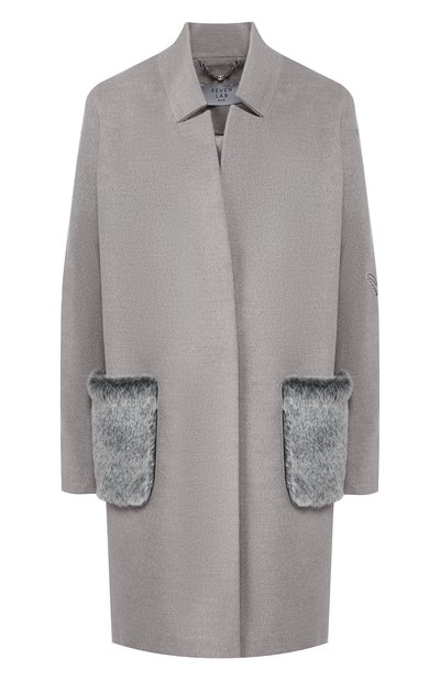 Женское пальто из смеси шерсти и кашемира SEVEN LAB, арт. 2C-001 pearl grey