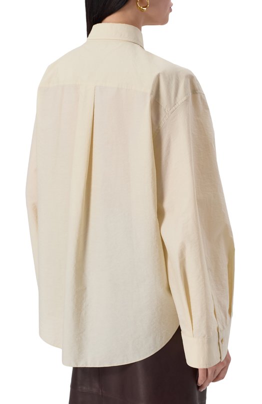 Хлопковая рубашка Brunello Cucinelli M0F79RJ506 Кремовый  M0F79RJ506 Фото 4