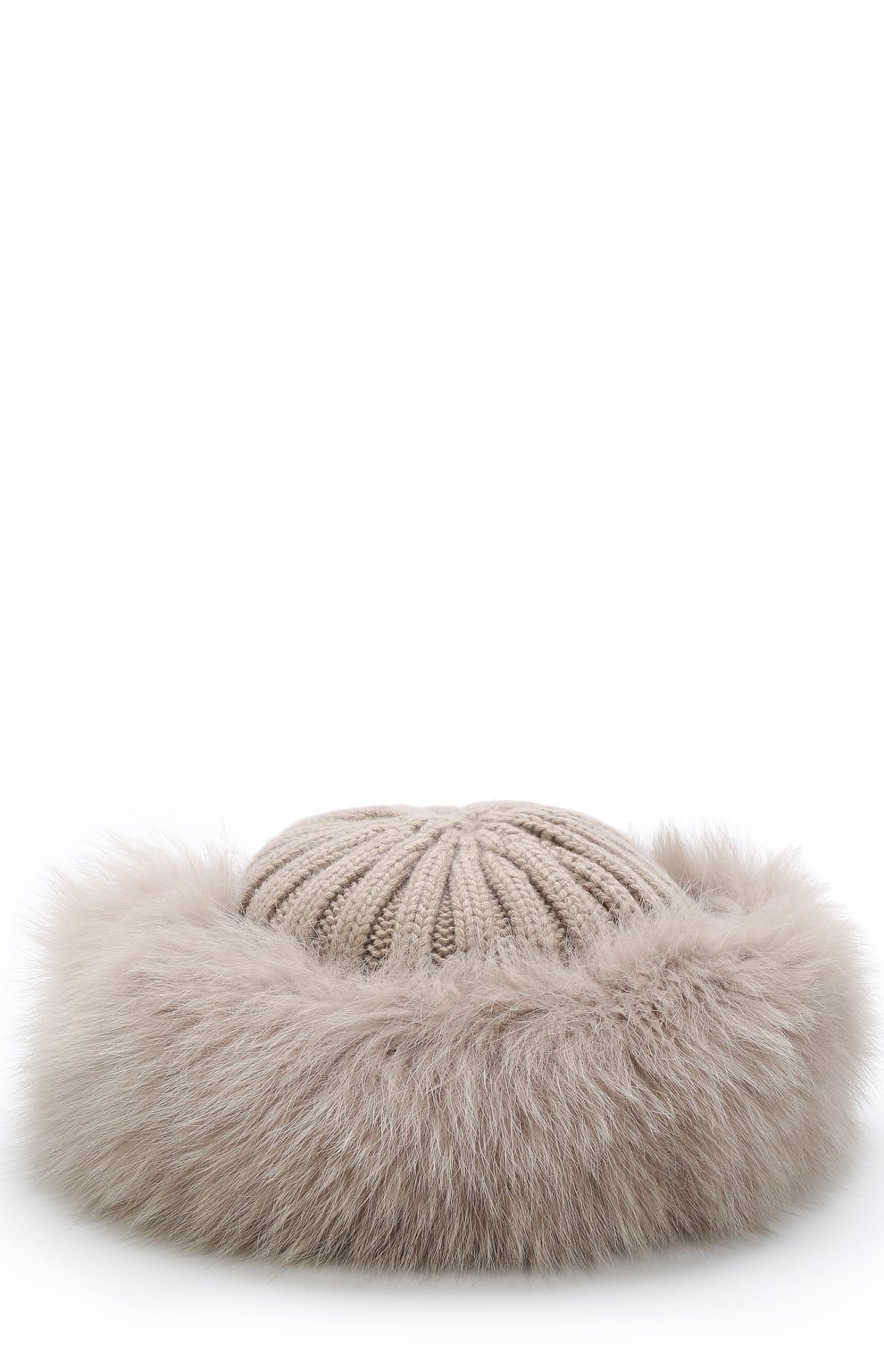 Шапка фактурной вязки с меховой отделкой NIMA, арт. C004/V0LPE SHAD0W, фото 2