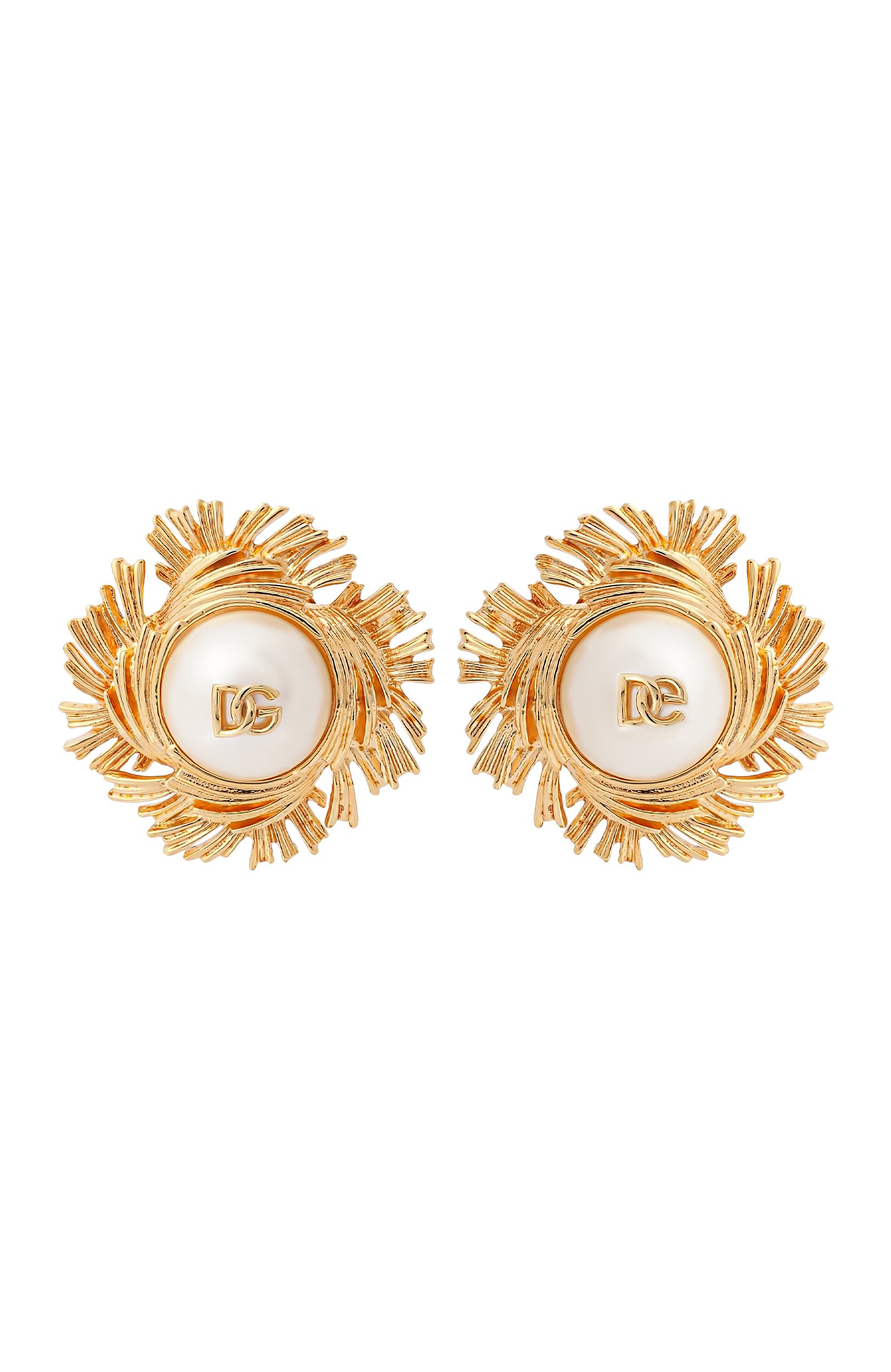 Клипсы DOLCE & GABBANA белого цвета по цене 139000 руб., арт. WES6S1/W1111, фото 1 Клипсы DOLCE & GABBANA, арт. WES6S1/W1111, фото 1