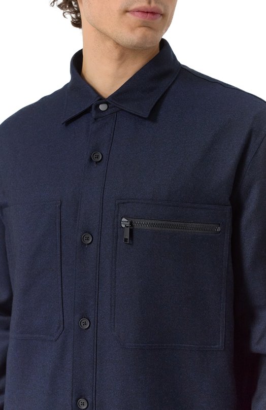 Шерстяная куртка-рубашка Zegna S0TM2/UEV01A8 Синий  S0TM2/UEV01A8 Фото 5