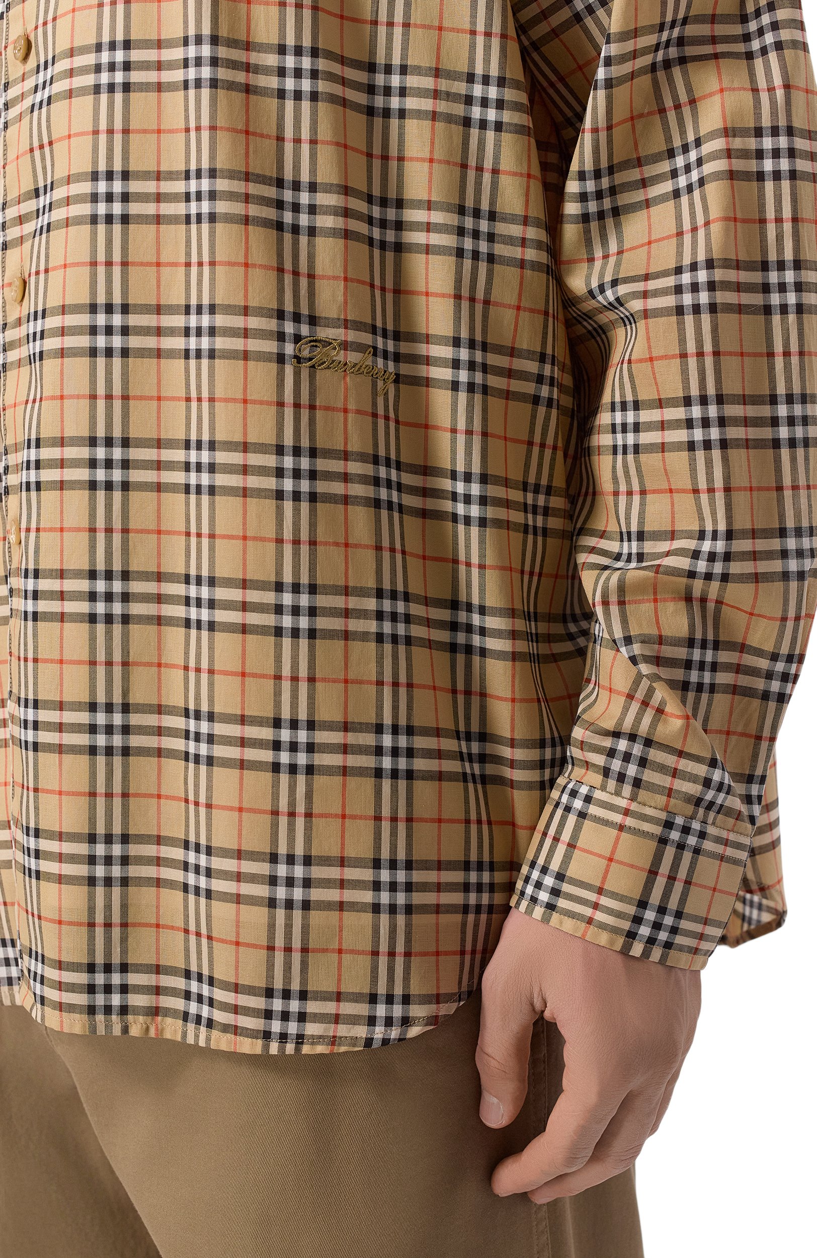 Хлопковая рубашка BURBERRY, арт. 8130238, фото 5