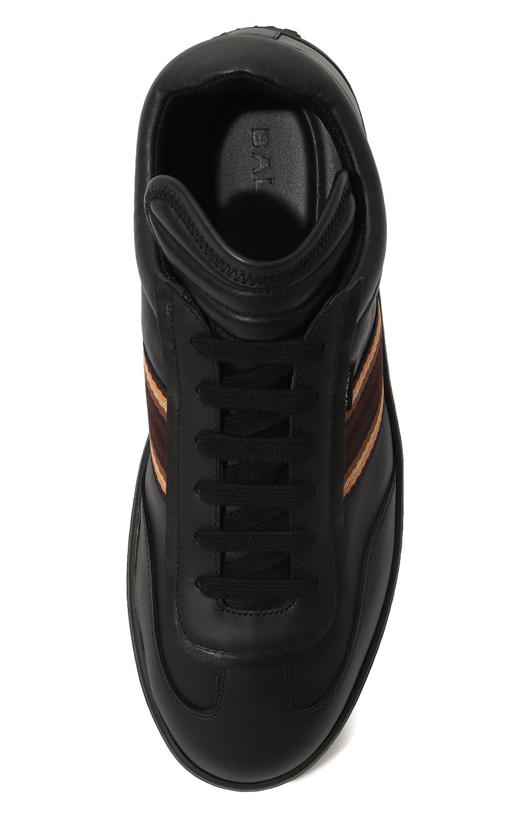 Мужские кожаные кеды BALLY черного цвета, арт. MSK06F/VT005 | Фото 6 (Подошва: Плоская; Материал внутренний: Натуральная кожа; Материал утеплителя: Без утеплителя; Стили: Классический; Материал внешний: Натуральная кожа; Кросс-КТ: Низкие)