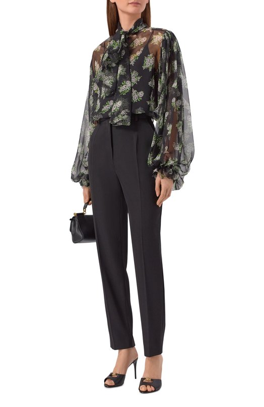 Шелковая блузка Dolce & Gabbana F7BW1T/IS120 Чёрный  F7BW1T/IS120 Фото 2