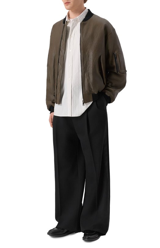 Шерстяные брюки Saint Laurent 805914/Y7E63 Чёрный  805914/Y7E63 Фото 2