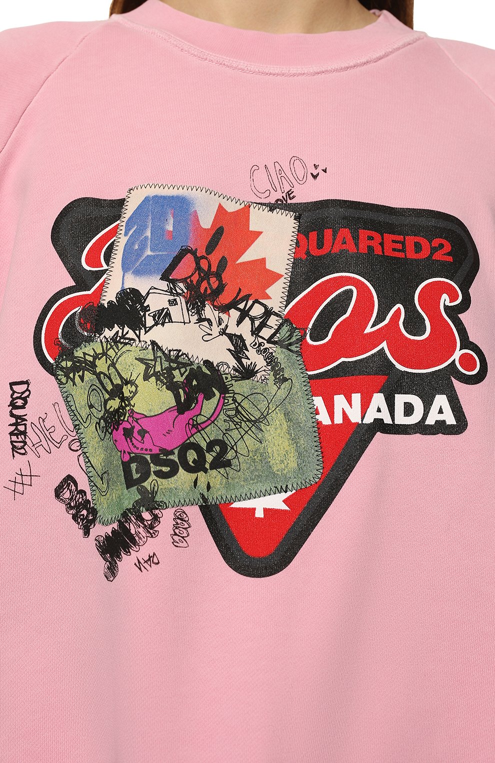 Хлопковый свитшот DSQUARED2 розового цвета по цене 57000 руб., арт. S75GU0391/S25462, фото 5 Хлопковый свитшот DSQUARED2, арт. S75GU0391/S25462, фото 5
