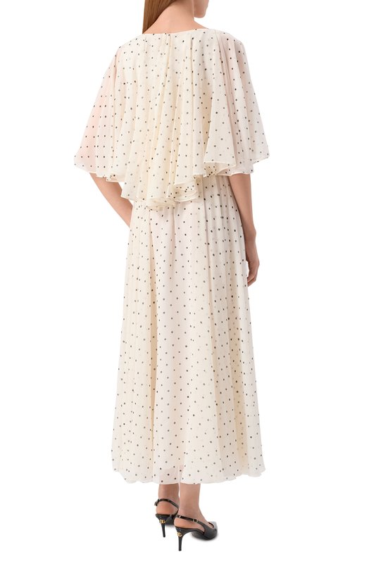 Шелковое платье Giambattista Valli 25FWPVTE5145/53PRI Кремовый  25FWPVTE5145/53PRI Фото 4