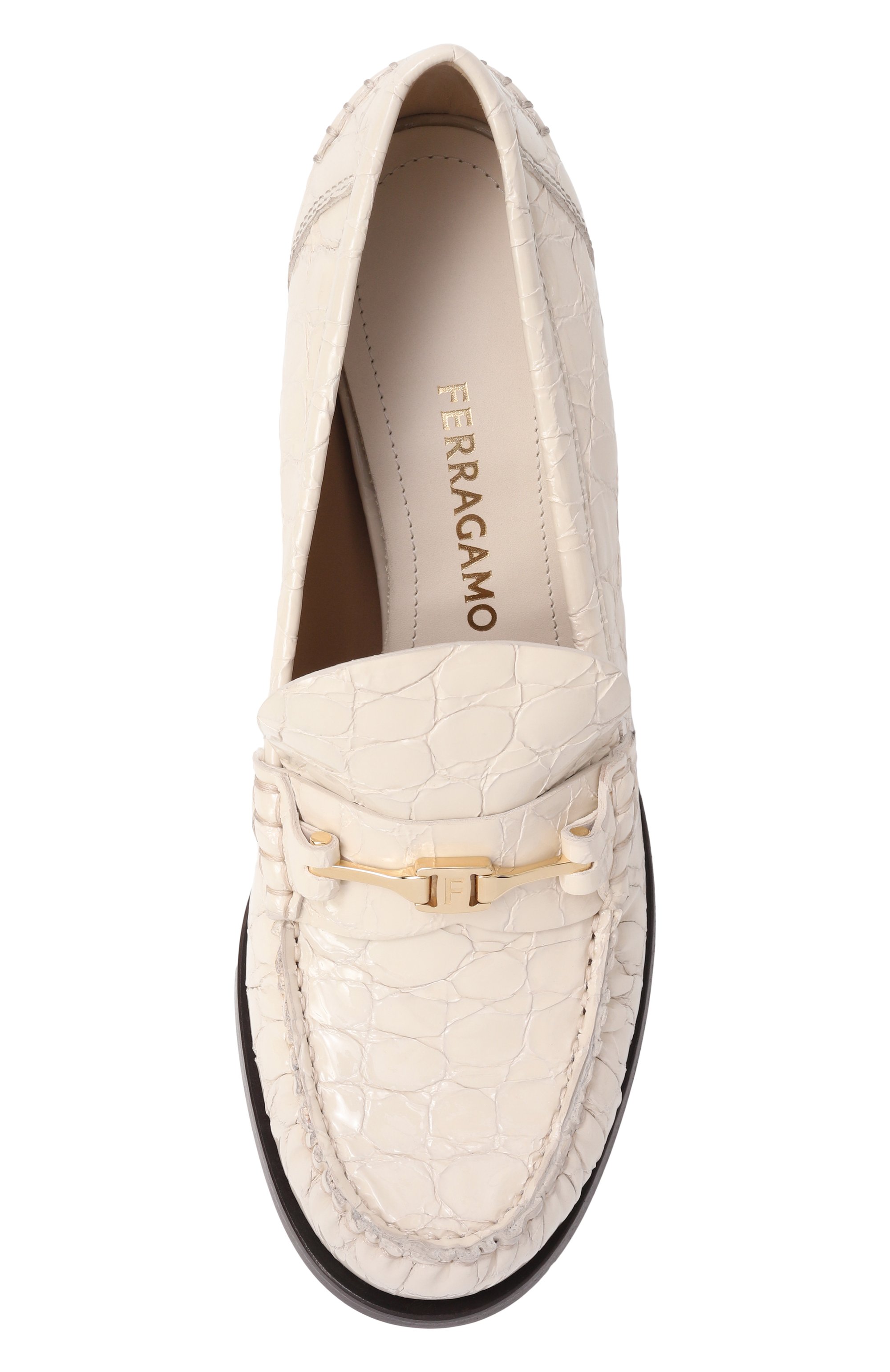 Кожаные туфли FERRAGAMO кремового цвета по цене 112500 руб., арт. 01K348/784, фото 6 Кожаные туфли FERRAGAMO, арт. 01K348/784, фото 6