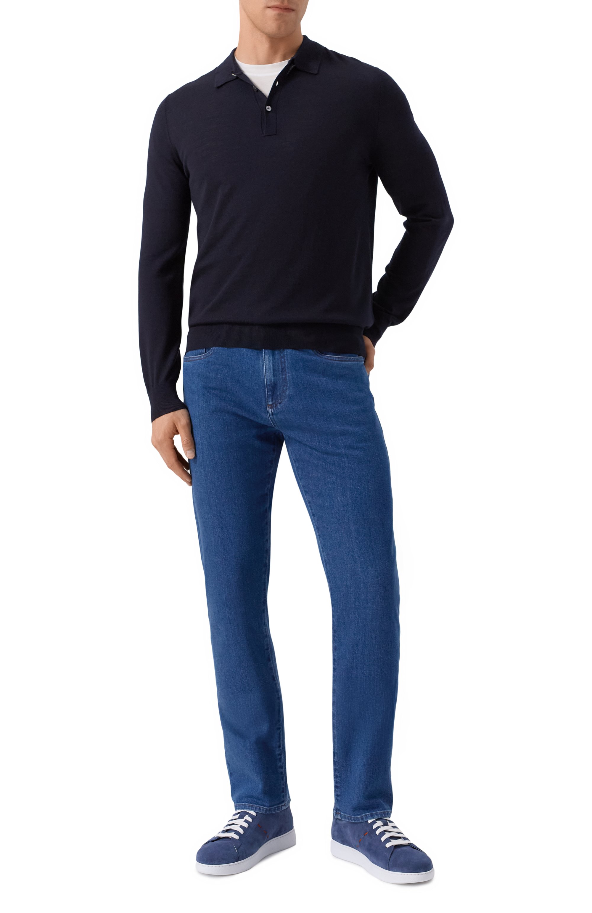 Джинсы CANALI синего цвета по цене 63900 руб., арт. 91719/PX01028, фото 2 Джинсы CANALI, арт. 91719/PX01028, фото 2