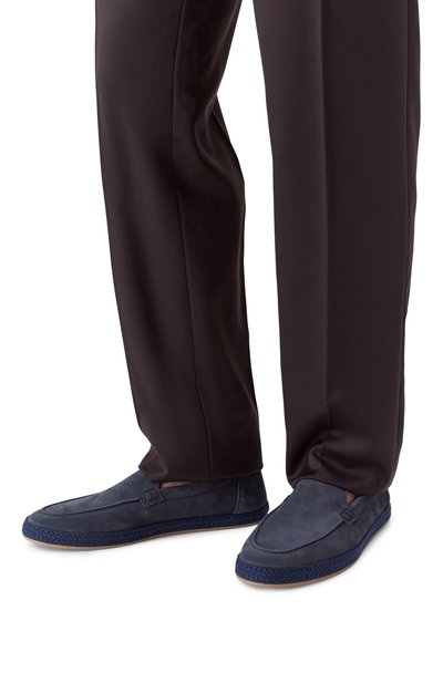 Замшевые эспадрильи DOUCAL'S темно-синего цвета по цене 53150 руб., арт. DU3428MALNUY009B, фото 3 Замшевые эспадрильи DOUCAL'S, арт. DU3428MALNUY009B, фото 3