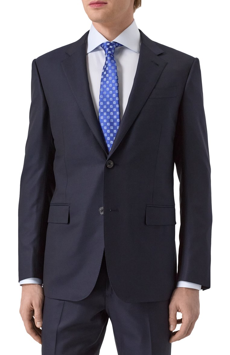 Мужской шерстяной костюм ZEGNA темно-синего цвета, арт. 221225/C22571 | Фото 3 (Материал внешний: Шерсть; Рукава: Длинные; Драгоценные камни: Проставлено; Материал сплава: Проставлено; Стили: Классический; Костюмы М: Однобортный)