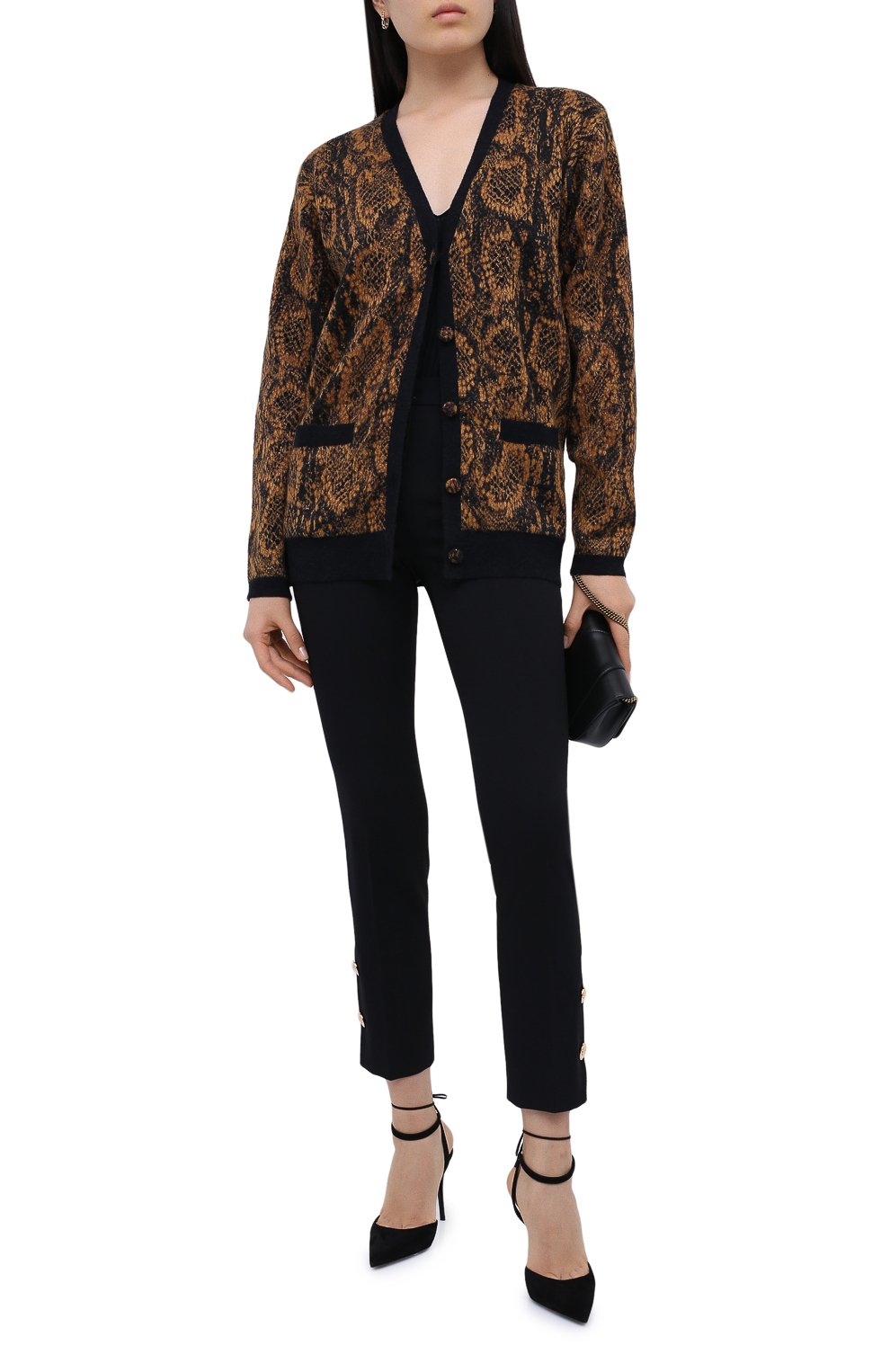 Шерстяные брюки VERSACE черного цвета по цене 83800 руб., арт. A87138/A226027, фото 3 Шерстяные брюки VERSACE, арт. A87138/A226027, фото 3