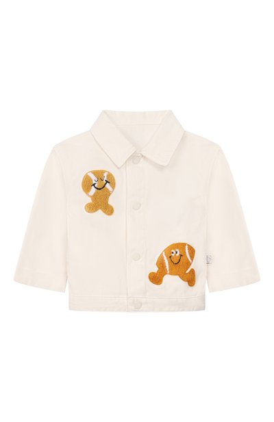 Детского джинсовая куртка STELLA MCCARTNEY кремового цвета по цене 22150 руб., арт. TY2527 | Фото 1 Джинсовая куртка STELLA MCCARTNEY, арт. TY2527