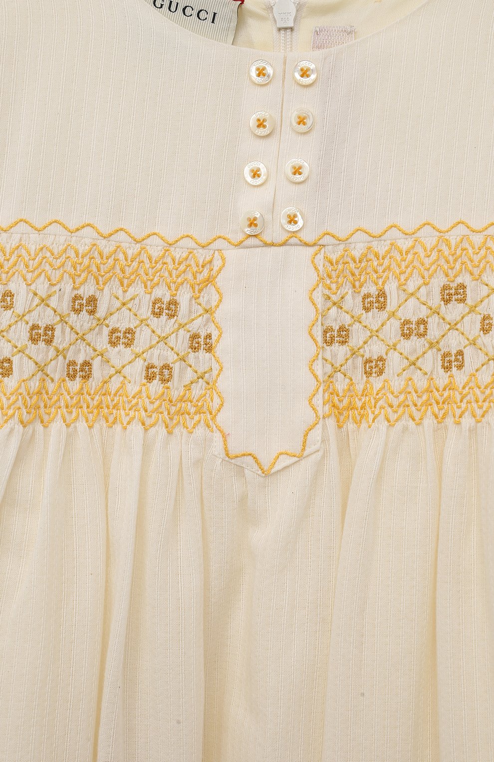 Хлопковое платье GUCCI кремового цвета по цене 113000 руб., арт. 615243 ZAEFH, фото 3 Хлопковое платье GUCCI, арт. 615243 ZAEFH, фото 3