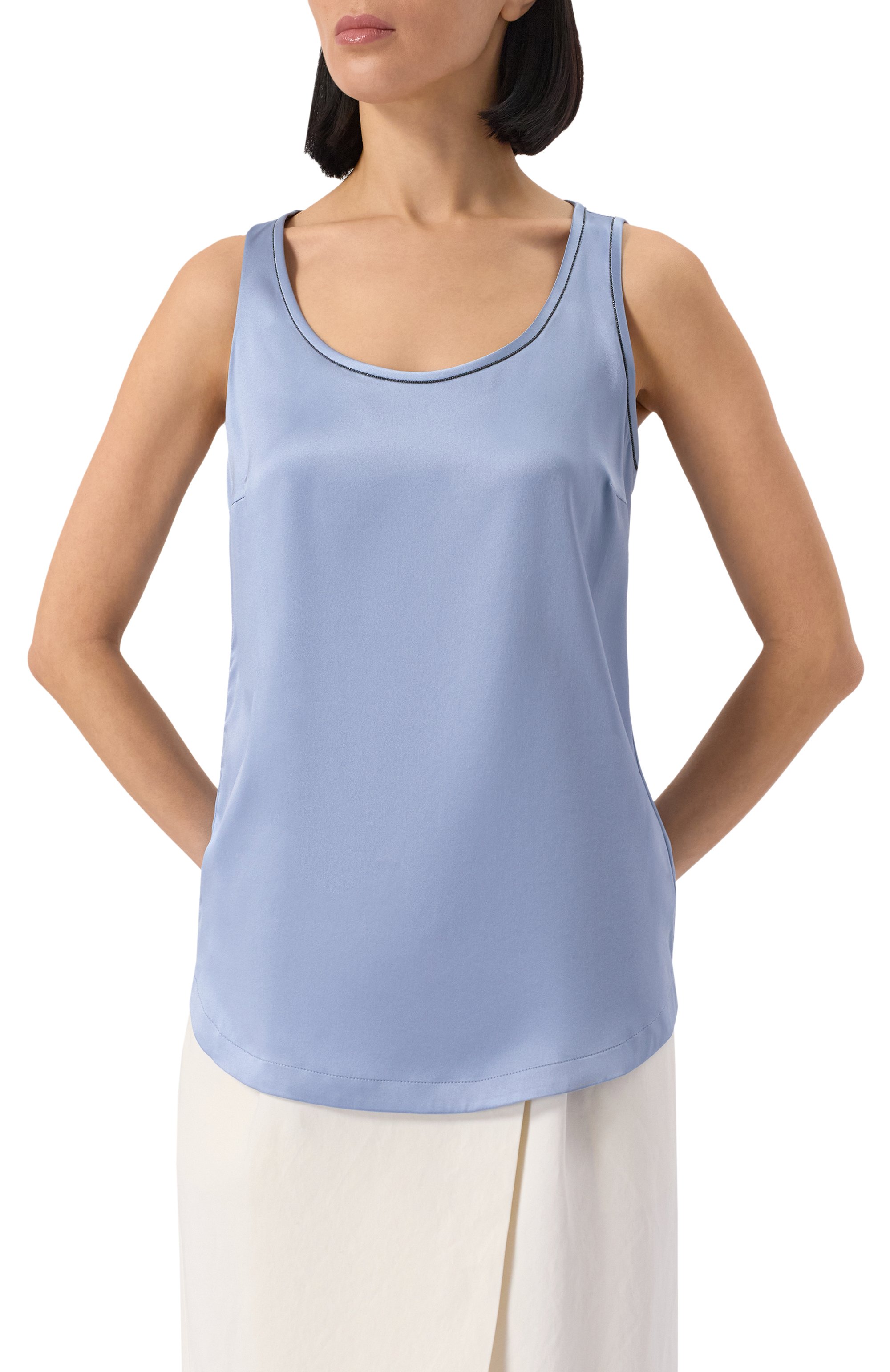 Атласный топ BRUNELLO CUCINELLI, арт. M0C59DE330, фото 3