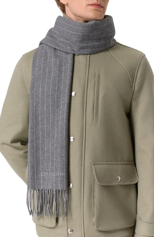 Шарф из шерсти и кашемира Corneliani 26B366-2629003 Серый  26B366-2629003 Фото 2