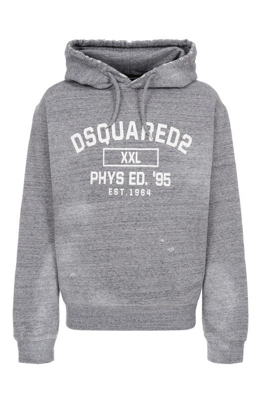Хлопковое худи Dsquared2 S74GU0894/S25477 Серый S74GU0894/S25477