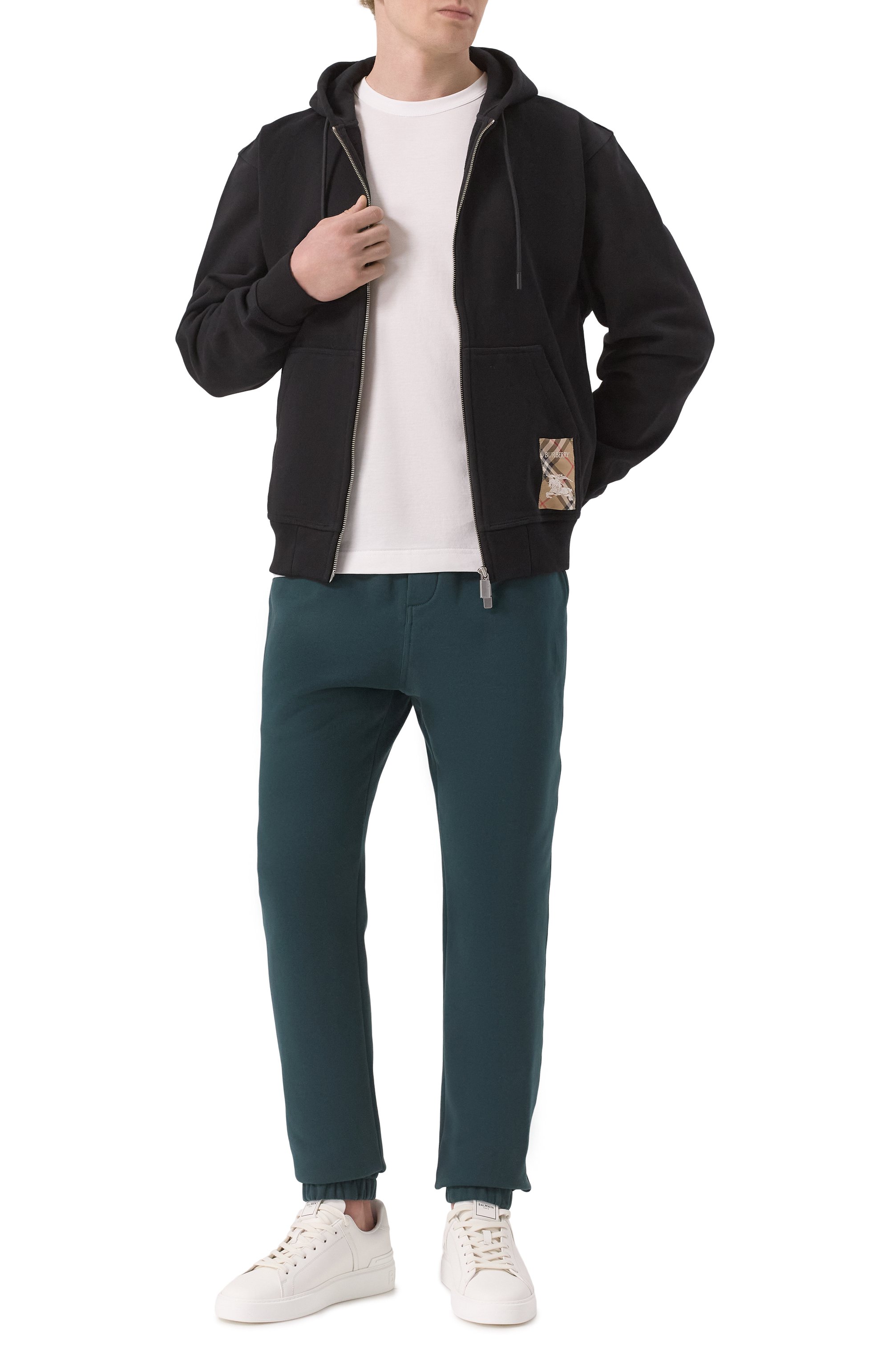 Хлопковые джоггеры SAINT LAURENT темно-зеленого цвета по цене 157500 руб., арт. 813788/Y36SW, фото 2 Хлопковые джоггеры SAINT LAURENT, арт. 813788/Y36SW, фото 2