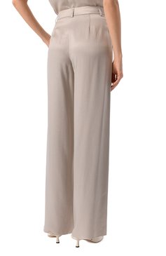Женские брюки GIORGIO ARMANI светло-серого цвета, арт. GW000621/TE13750 | Фото 4 (Материал сплава: Проставлено; Драгоценные камни: Проставлено; Длина (б�рюки, джинсы): Удлиненные; Материал внешний: Купро, Вискоза; Женское Кросс-КТ: Брюки-одежда; Силуэт Ж (брюки и джинсы): Широкие; Кросс-КТ: костюм; Стили: Кэжуэл)