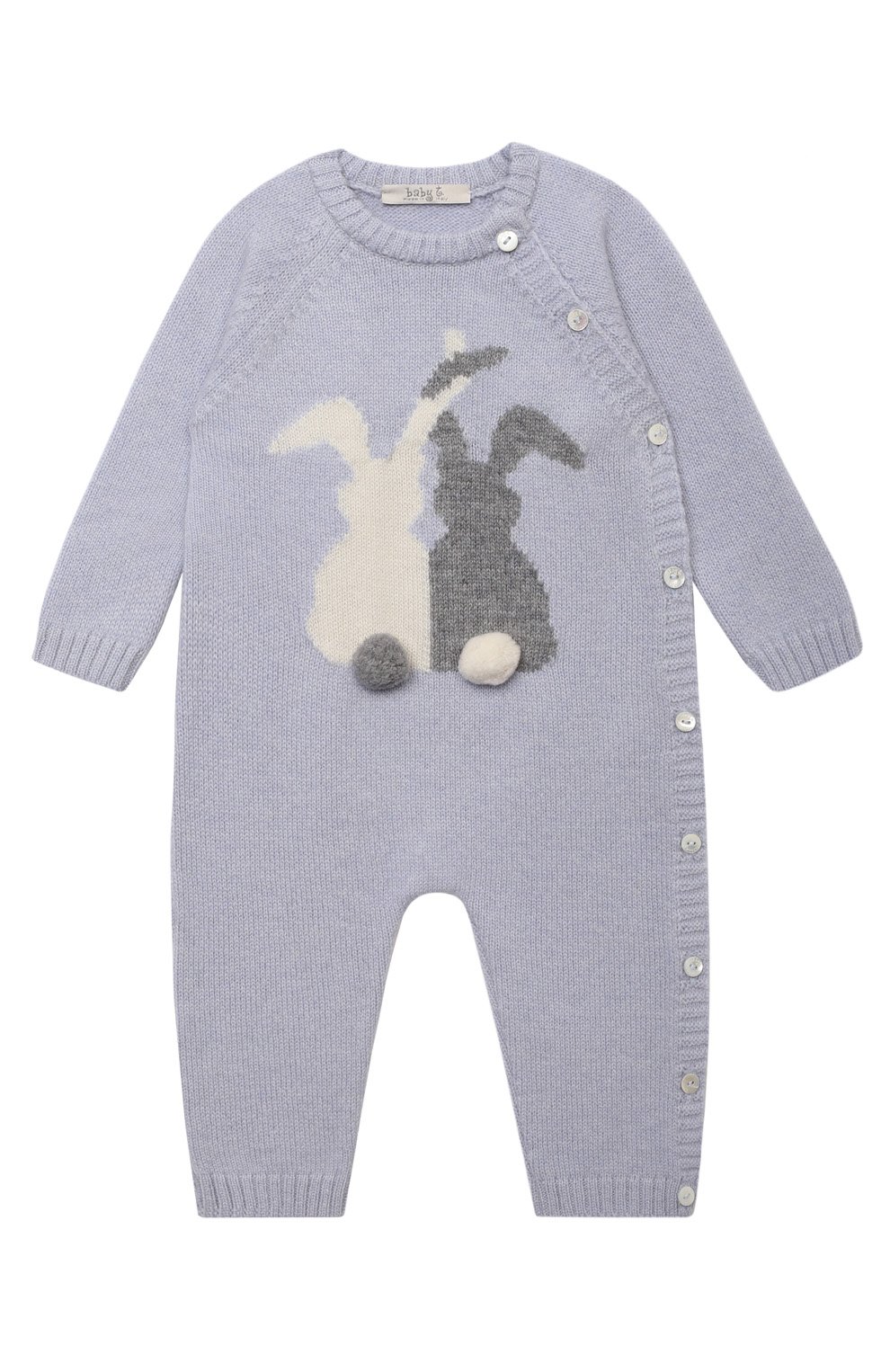 Шерстяной комбинезон BABY T голубого цвета по цене 11900 руб., арт. 21AI051T/1M-12M, фото 1 Шерстяной комбинезон BABY T, арт. 21AI051T/1M-12M, фото 1