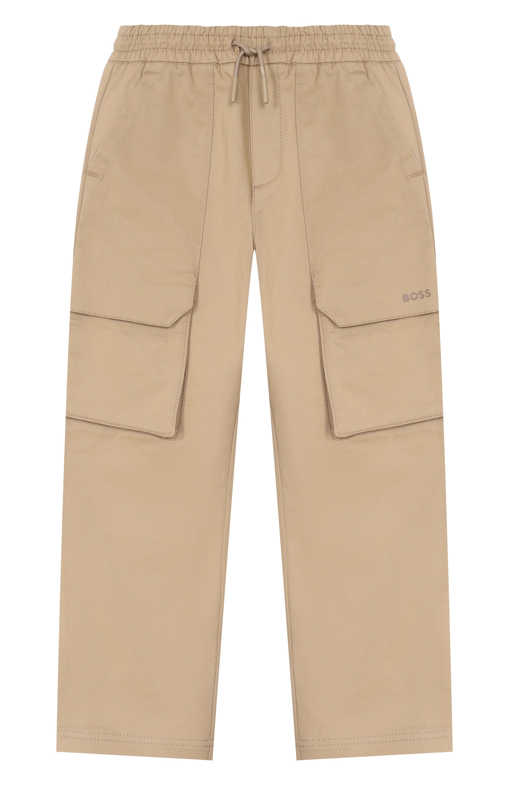 Хлопковые брюки-карго BOSS бежевого цвета по цене 19200 руб., арт. J52913, фото 1 Хлопковые брюки-карго BOSS, арт. J52913, фото 1