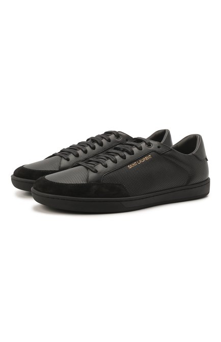 Мужские кожаные кеды court classic sl/10 SAINT LAURENT черного цвета по цене 59950 руб., арт. 603223/1JZ30 | Фото 1