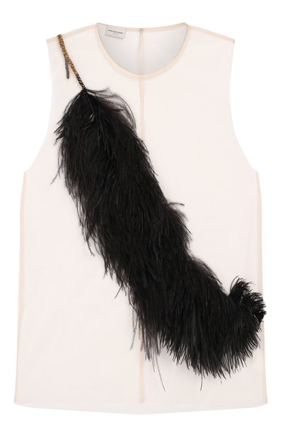 Топ с отделкой перьями DRIES VAN NOTEN, арт. 201-38632-9305, фото 1