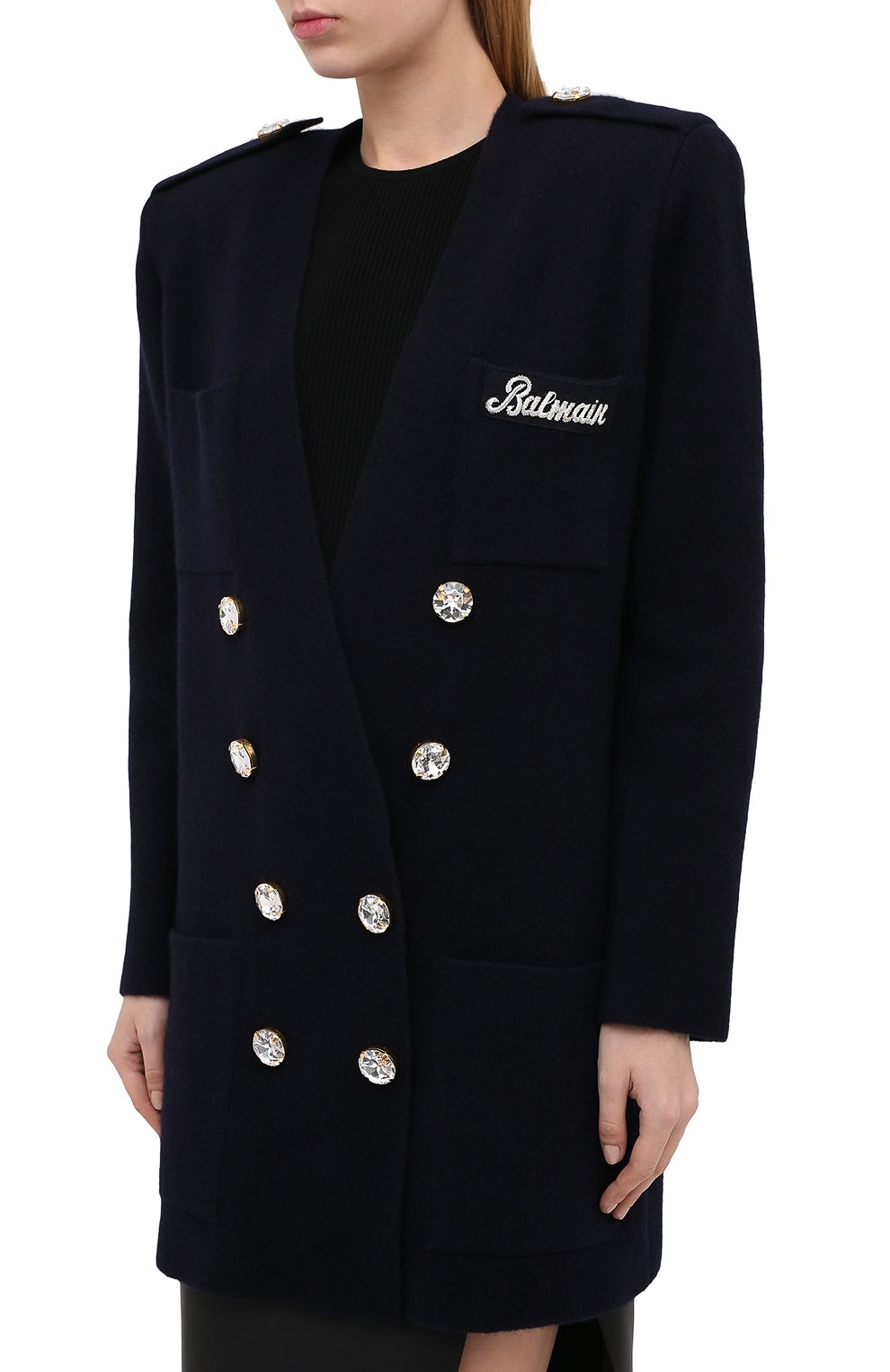 Шерстяной жакет BALMAIN темно-синего цвета по цене 238500 руб., арт. UF07849/K193, фото 3 Шерстяной жакет BALMAIN, арт. UF07849/K193, фото 3
