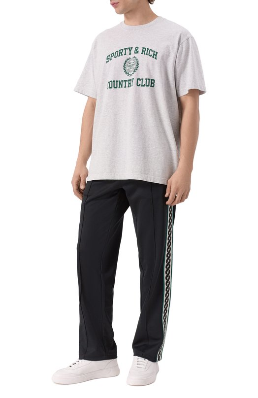Хлопковая футболка Sporty and Rich T0043606218GY03 Серый  T0043606218GY03 Фото 2