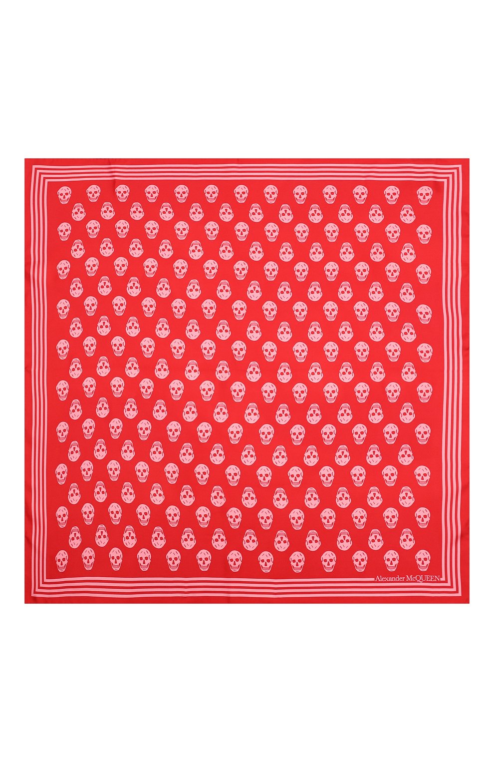 Шелковый платок ALEXANDER MCQUEEN красного цвета по цене 29900 руб., арт. 590929/3001Q6272, фото 3 Шелковый платок ALEXANDER MCQUEEN, арт. 590929/3001Q6272, фото 3