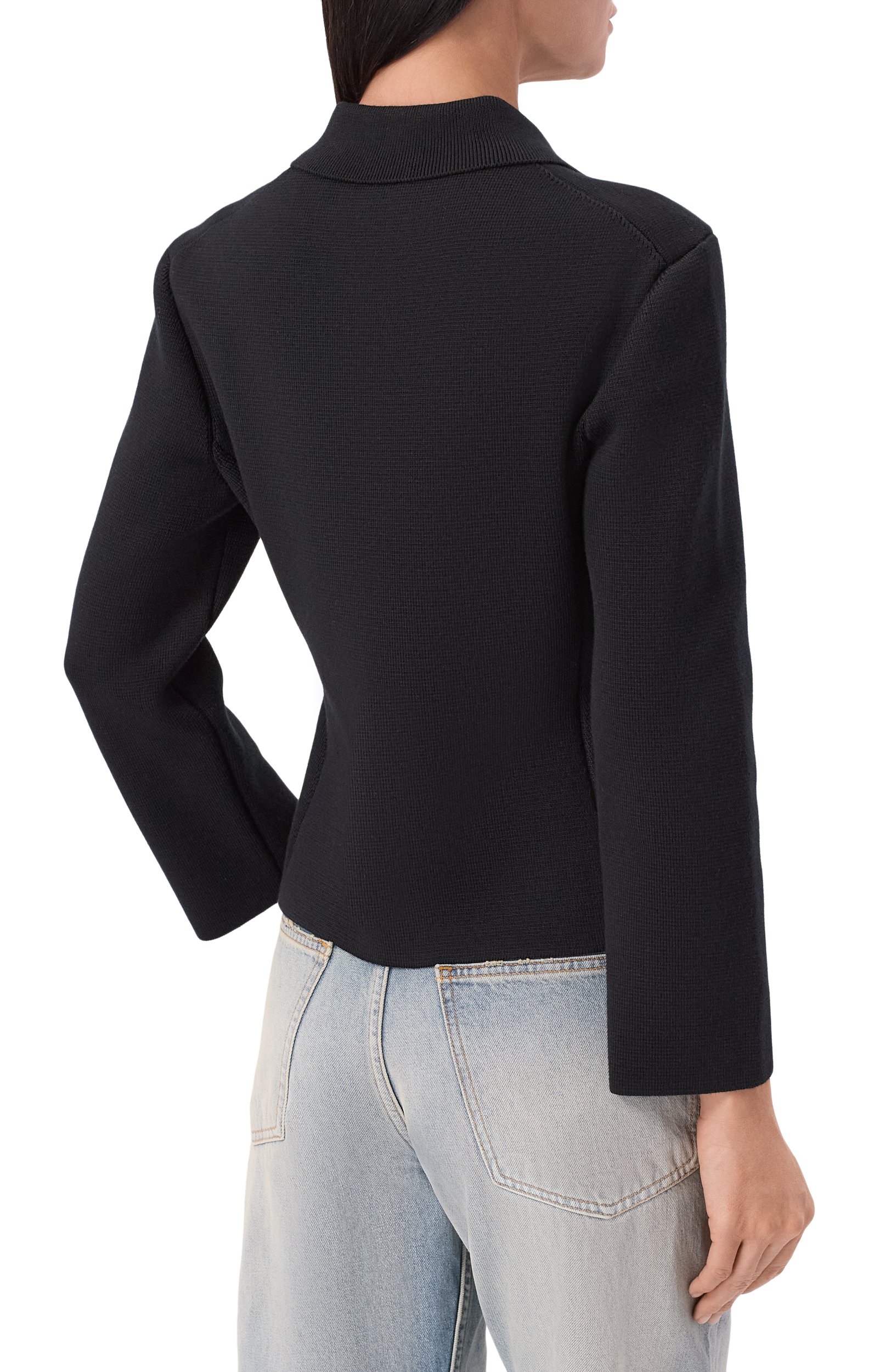 Шерстяной кардиган SAINT LAURENT черного цвета по цене 291500 руб., арт. A0044Z/Y76TR, фото 4 Шерстяной кардиган SAINT LAURENT, арт. A0044Z/Y76TR, фото 4