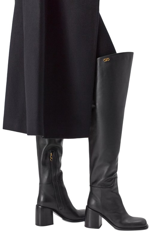 Кожаные ботфорты Avenue 80 Sergio Rossi B15560/MMVN13 Чёрный  B15560/MMVN13 Фото 2