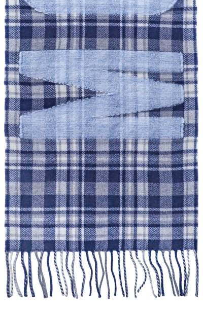 Шерстяной шарф MOSCHINO синего цвета по цене 25950 руб., арт. 50238/M5856, фото 4 Шерстяной шарф MOSCHINO, арт. 50238/M5856, фото 4