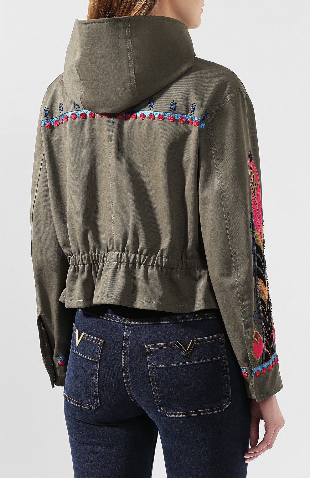 Хлопковая куртка VALENTINO хаки цвета по цене 545500 руб., арт. TB3CE01T2Q9, фото 4 Хлопковая куртка VALENTINO, арт. TB3CE01T2Q9, фото 4